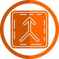 Merge Glyph Orange Circle Icon vector