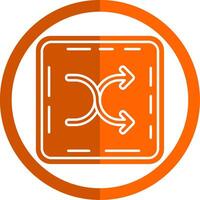 Shuffle Glyph Orange Circle Icon vector