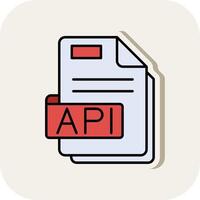 Api Line Filled White Shadow Icon vector