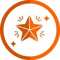 estrella glifo naranja circulo icono vector