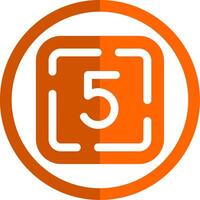 Five Glyph Orange Circle Icon vector