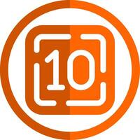 Ten Glyph Orange Circle Icon vector