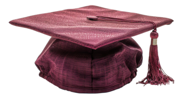 AI generated Red graduation cap with gold tassel on transparent background - stock png. png