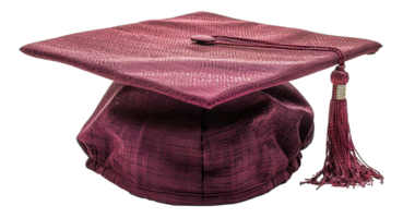 ai generado rojo graduación gorra con oro borla en transparente antecedentes - valores png. png