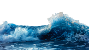 AI generated Curling blue ocean wave on transparent background - stock png. png