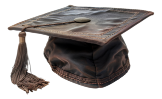 AI generated Leather graduation cap with tassel on transparent background - stock png. png