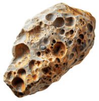 AI generated Natural honeycomb rock structure with intricate holes on transparent background - stock png. png