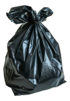 AI generated Tied black garbage bag on transparent background - stock png. png