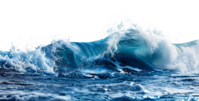 AI generated Dynamic ocean wave cresting with foam on transparent background - stock png. png