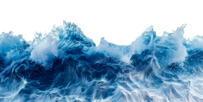 AI generated Dynamic ocean wave cresting with foam on transparent background - stock png. png