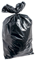 AI generated Tied black garbage bag on transparent background - stock png. png