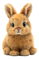 AI generated Cute plush bunny toy with soft fur on transparent background - stock png. png