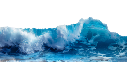 AI generated Curling blue ocean wave on transparent background - stock png. png