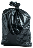 AI generated Tied black garbage bag on transparent background - stock png. png