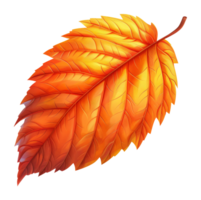 AI generated Textured leaf in warm fall colors on transparent background - stock png. png