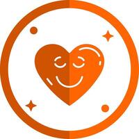 Relieved Glyph Orange Circle Icon vector