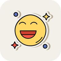 Smile Line Filled White Shadow Icon vector