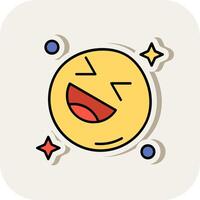 Laugh Line Filled White Shadow Icon vector