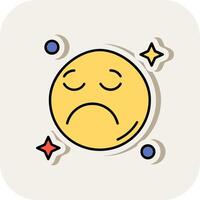 Sad Line Filled White Shadow Icon vector