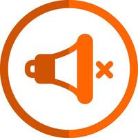 Mute Glyph Orange Circle Icon vector