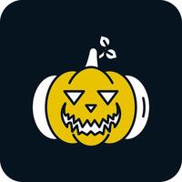 icono de dos colores de glifo de calabaza vector