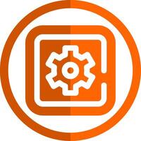 ajuste glifo naranja circulo icono vector