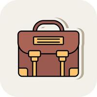 Briefcase Line Filled White Shadow Icon vector