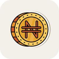 Namecoin Line Filled White Shadow Icon vector