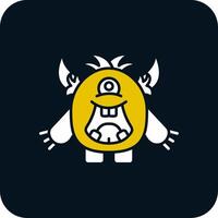 Monster Glyph Two Color Icon vector