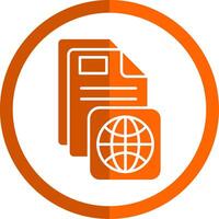 Internet Glyph Orange Circle Icon vector