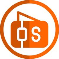 Wallet Glyph Orange Circle Icon vector