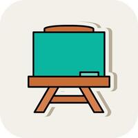 Chalkboard Line Filled White Shadow Icon vector