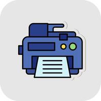 Printer Line Filled White Shadow Icon vector