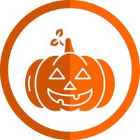 Pumpkin Glyph Orange Circle Icon vector