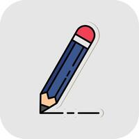 Pencil Line Filled White Shadow Icon vector