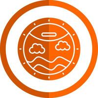 Porthole Glyph Orange Circle Icon vector