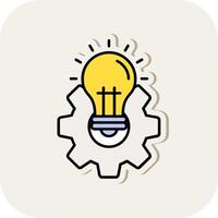 Idea Line Filled White Shadow Icon vector
