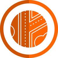 Road Glyph Orange Circle Icon vector