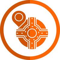 alfiler glifo naranja circulo icono vector