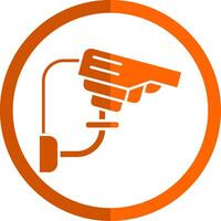 Cctv Glyph Orange Circle Icon vector