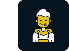 Tongue Glyph Two Color Icon vector