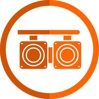 Crossing Glyph Orange Circle Icon vector