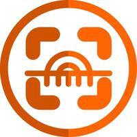 escáner glifo naranja circulo icono vector