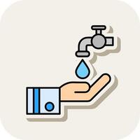 Wudu Line Filled White Shadow Icon vector