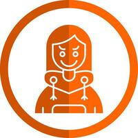 Envy Glyph Orange Circle Icon vector