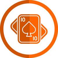 Spades Glyph Orange Circle Icon vector