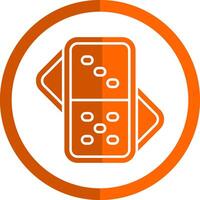 Domino Glyph Orange Circle Icon vector