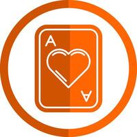 Hearts Glyph Orange Circle Icon vector