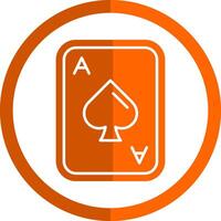 Spades Glyph Orange Circle Icon vector