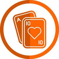 Poker Glyph Orange Circle Icon vector